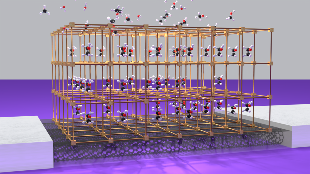 Sensitive Detection of a Gaseous Analyte with Low-Power Metal–Organic Framework Functionalized Carbon Nanotube Transistors