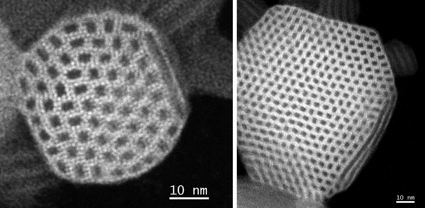 Low-dose STEM image of defects in POM-C4-POSS