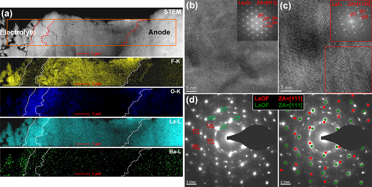 Anode-electrolyte interface after discharging