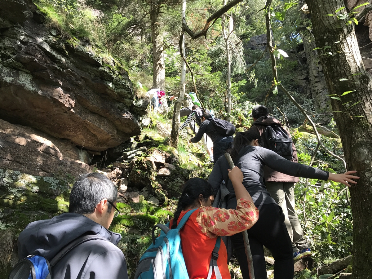 Steep staris through the mountain wall