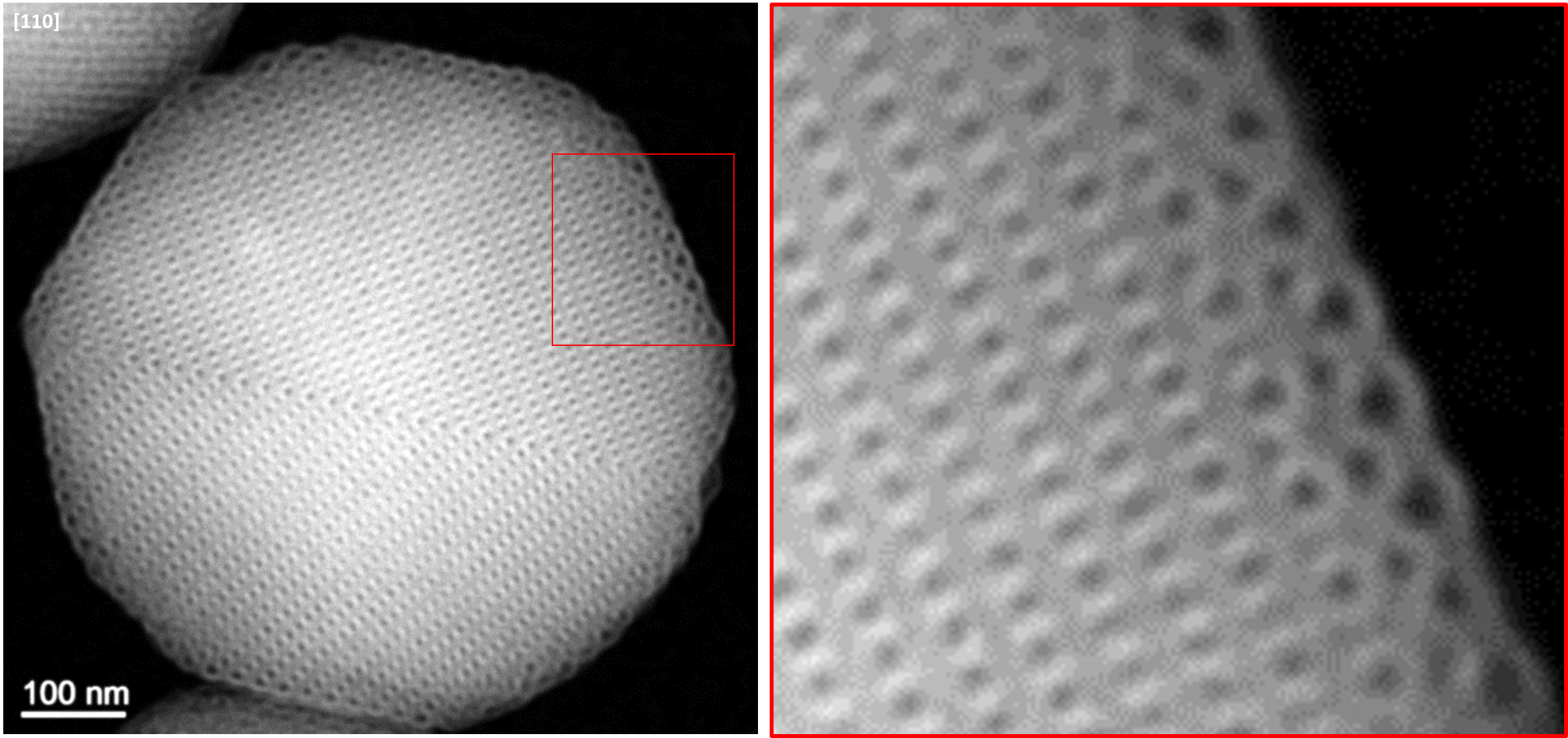 POM-azo-POSS HRSTEM with surface recsontruction and twin boundary