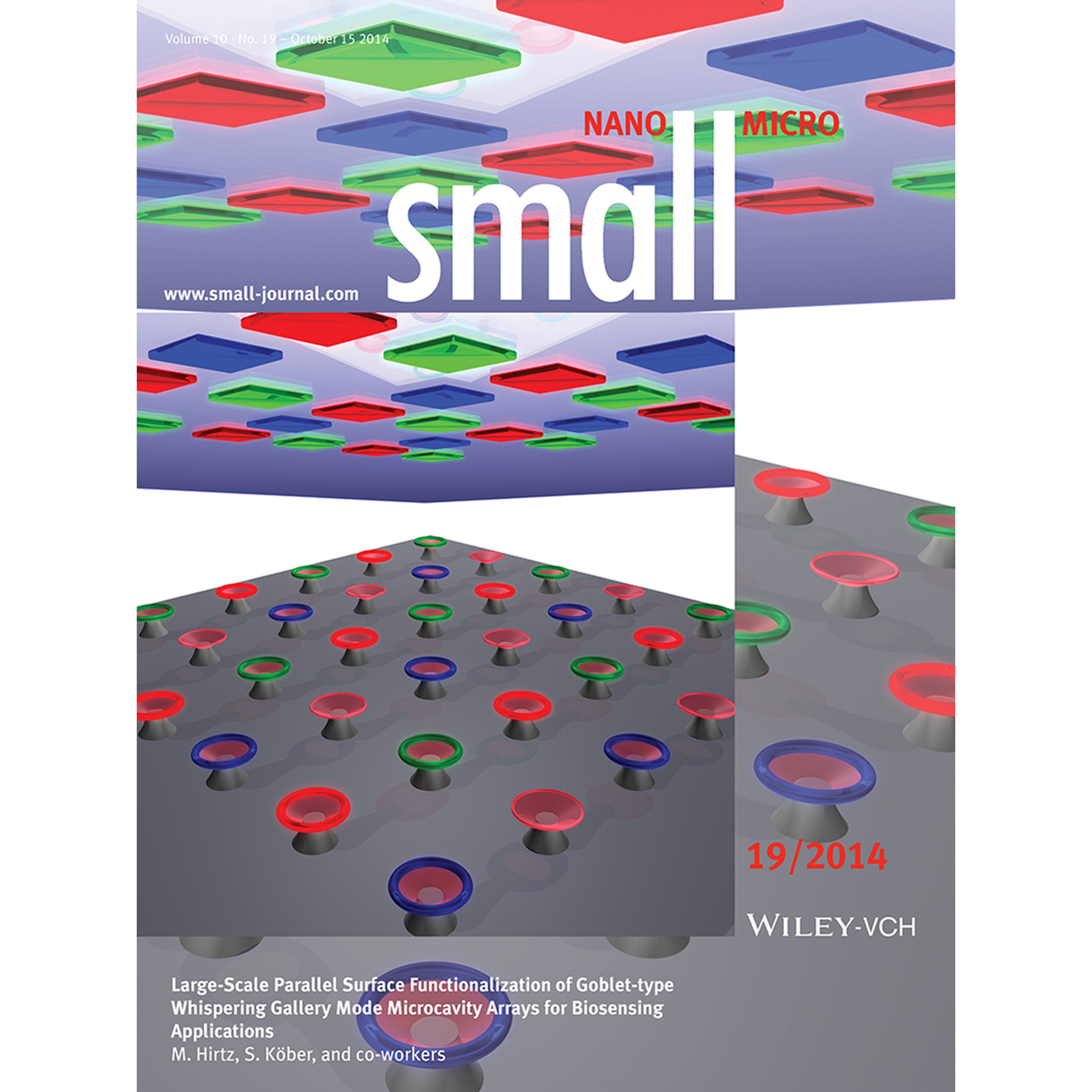 Large-Scale Parallel Surface Functionalization of Goblet-type Whispering Gallery Mode Microcavity Arrays for Biosensing Applications